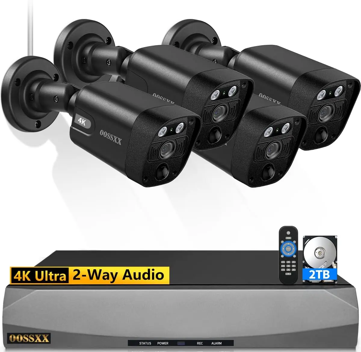 

4K/8MP 130° Wide-Angle PoE Outdoor Security Camera System with Two-Way Audio and DVR