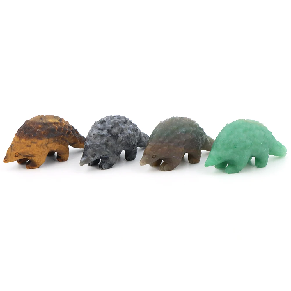 58mm Pangolin Statue Lifelike Wild Animal Model Figurine Ornament Natural Stone Miniature Fairy Garden Decoration Accessorie Toy