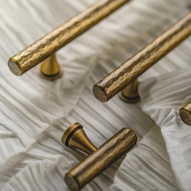 

Nordic Retro Bronze Handmade Solid Brass Cabinet Door Knobs and Handles Furniture Cupboard Wardrobe Drawer Pull T Bar Handles
