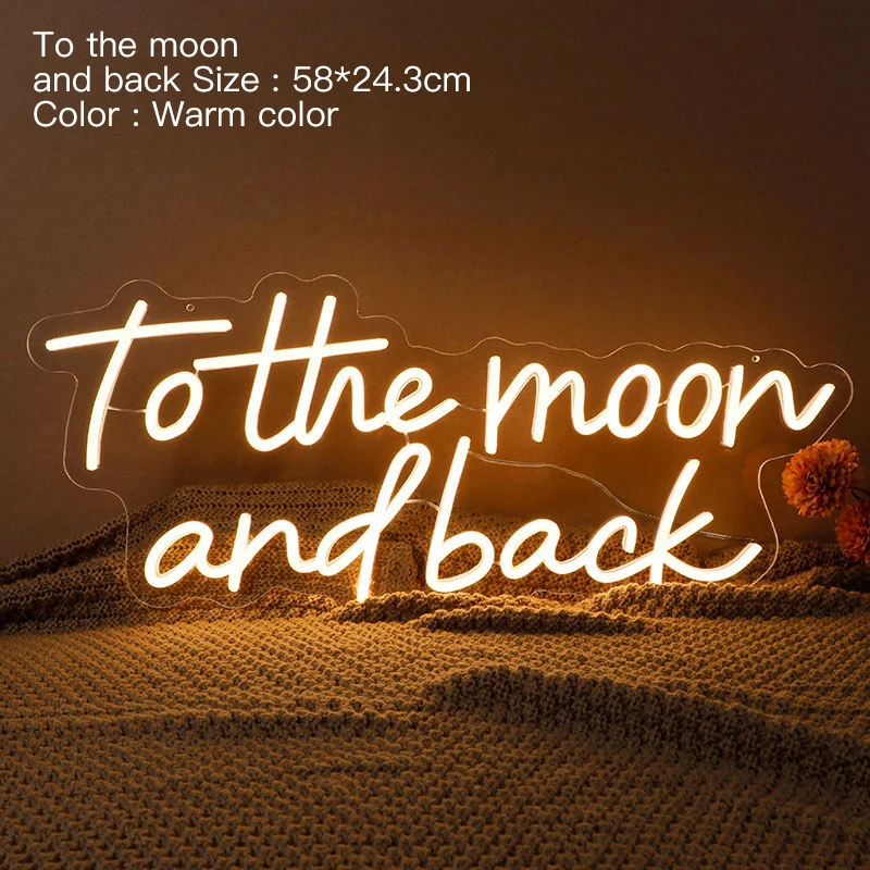 To the moon and back Led Neon Sign Custom Night Light Sign for Birthday Party Decor Oh Baby Neon Light Lets Party Home Decor