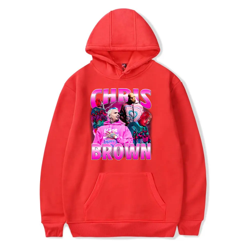 Rapero Chris Brown el recorrido 1111 sudadera con capucha y bolsillo con cordón para hombre/mujer jerséis de moda