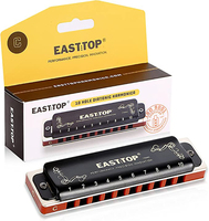 Diatonic Blues Harmonica Key of C, 10 Holes 20 Tones 008K Blues Harp Mouth Organ Harmonica for Adults, Professionals,Students
