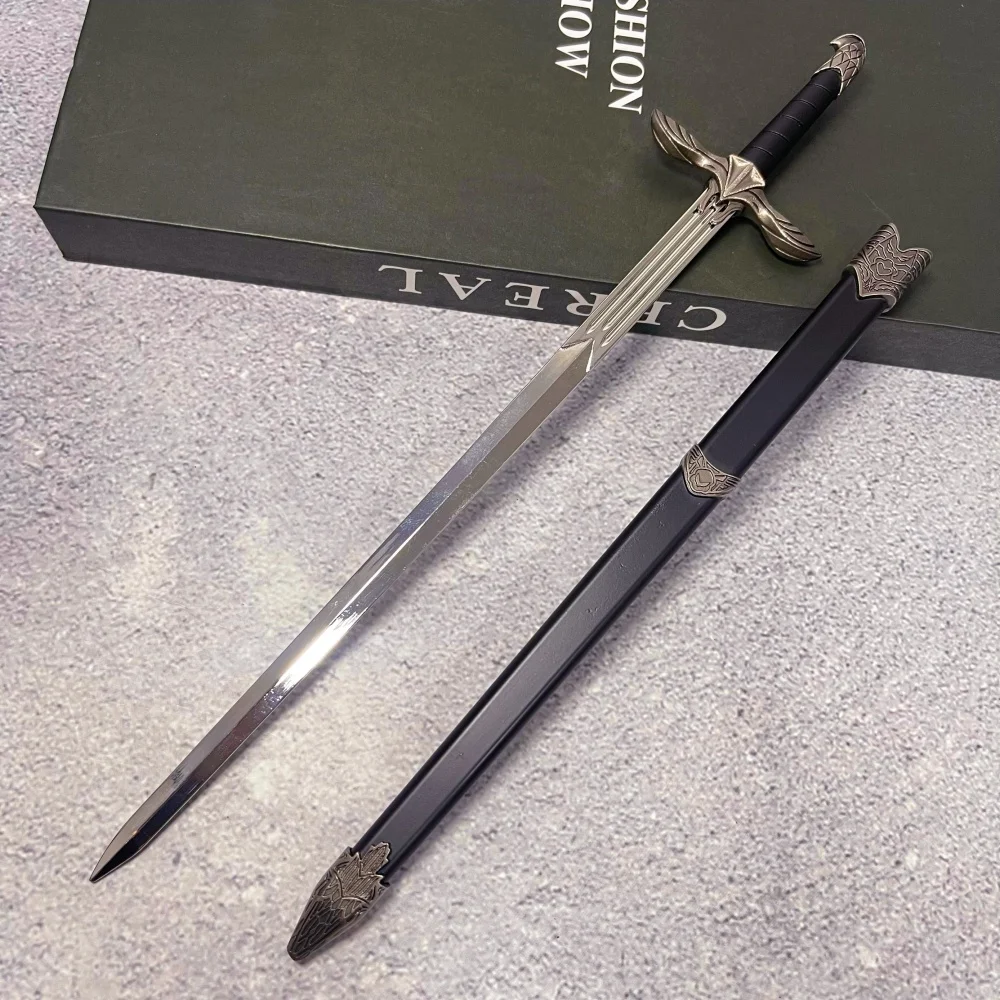 11inch Metal Assassin Creed Katana Steel Blade Iron Real Size Japanese Katana Original Samurai Sabre Anime Ninja Knife Toy Gift