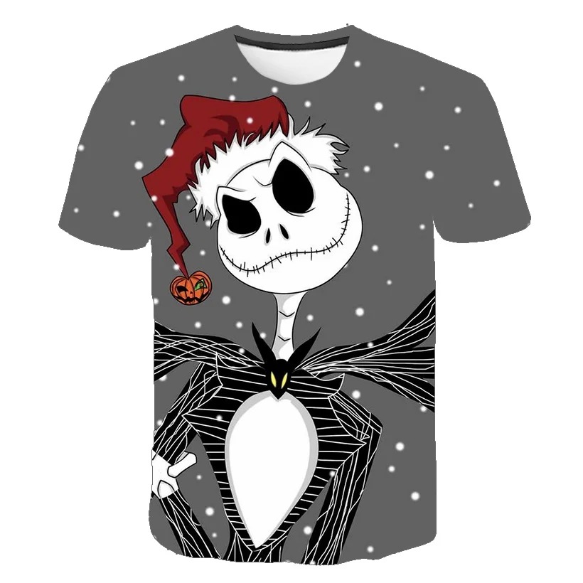 Halloween Funny T-Shirts The Nightmare Before Christmas Jack Skellington 3D Print Men Women Fashion T Shirt Kids Boys Tees Tops