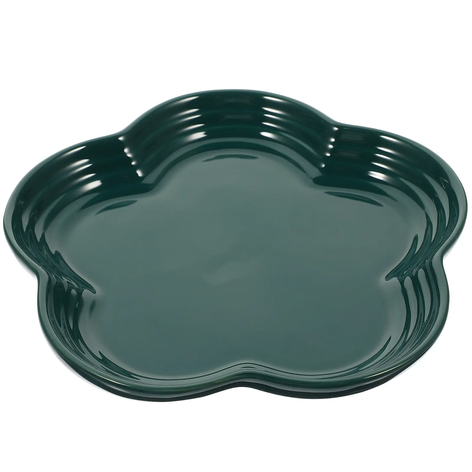 

Ceramic Plum-Blossom Jewelry Display Tray Premium Handcrafted Ring Earring Necklace Holder Desktop Decorative Dish for Home