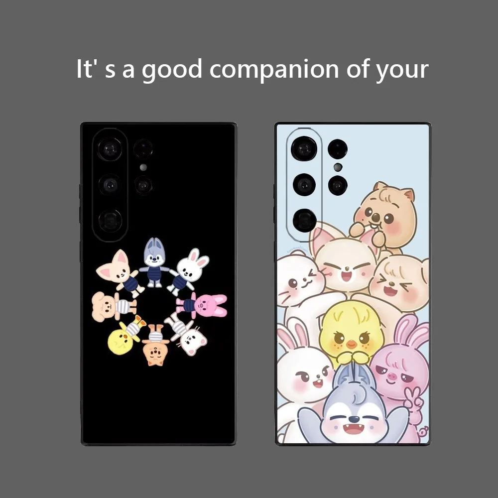 C-Cartoon S-Stray kids Phone Case for Samsung Galaxy S25 Ultra S22 S23 S24 Ultra S21 S20 5G Protective Soft Silicone TPU Funda