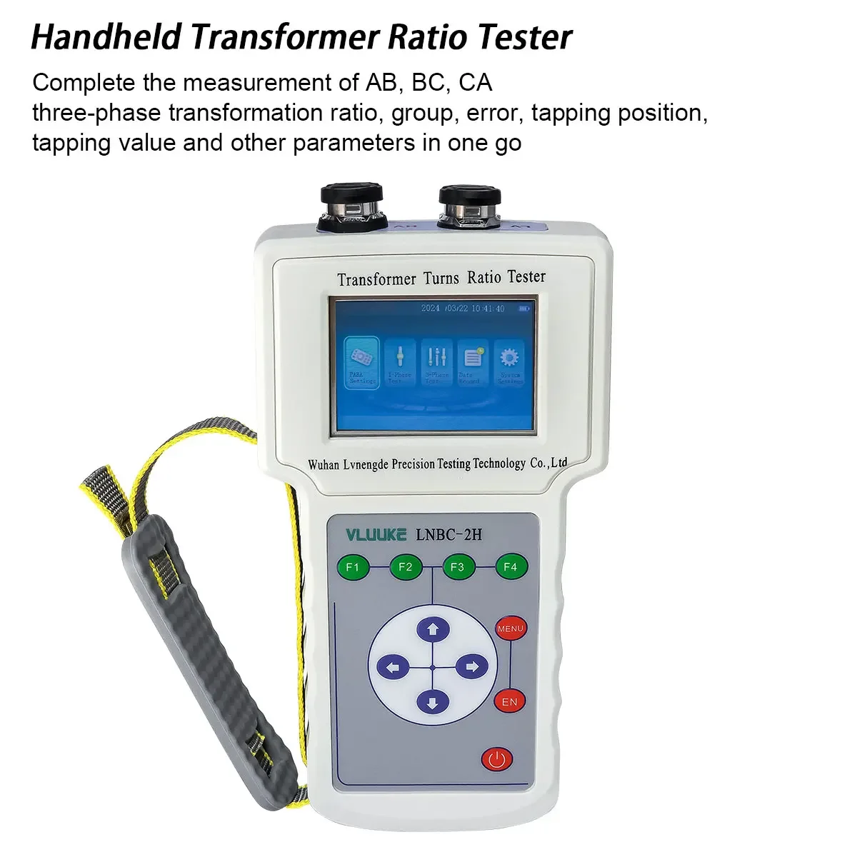 VLUUKE Handheld Turns Ratio Group Tester TTR Turns Ratio Tester Transformer Test Equipment with Large-Capacity Lithium Battery