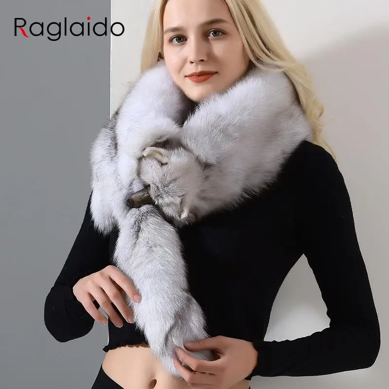 

Real Fox Fur Scarf Pashmina Women Shawl Fluffy Furry Scarfs Luxury Brand Designer Fur Shawl Large Bandana Fur Collar Skarf