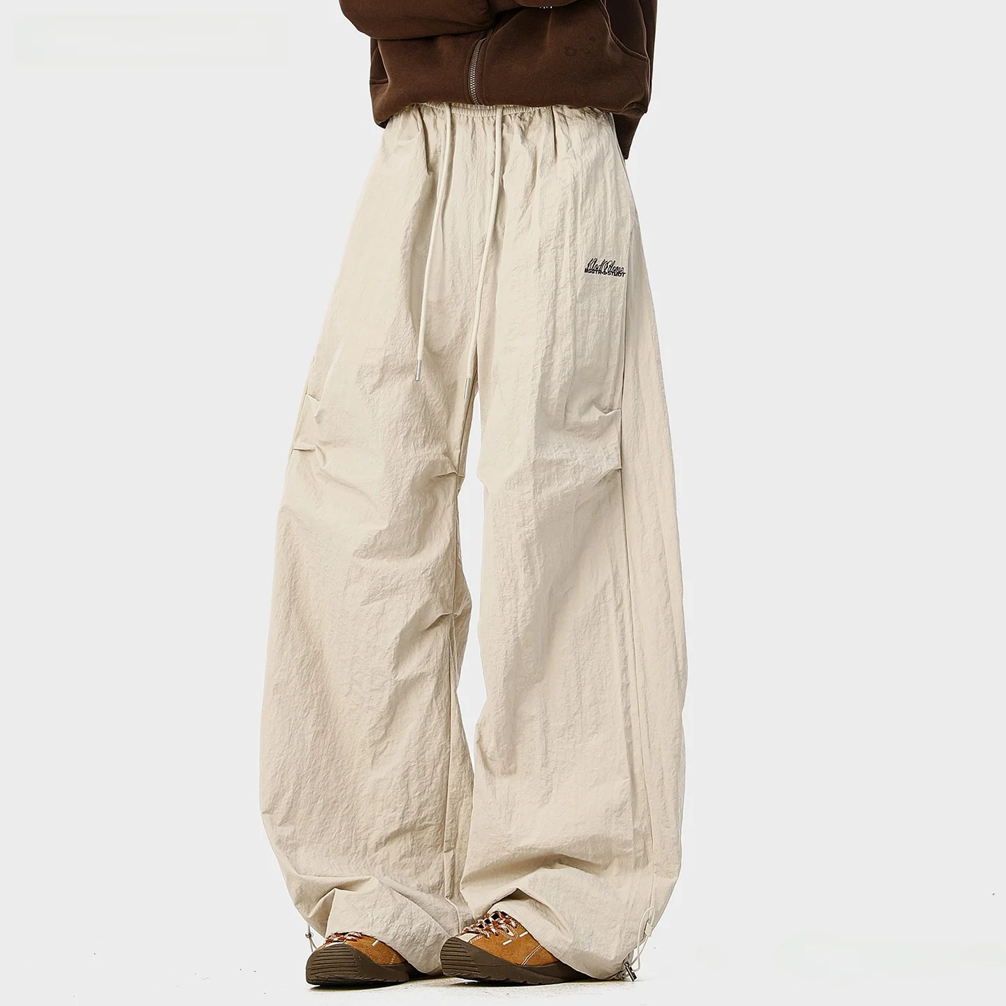 

VIIOW Men's Qui Dry Sports Pants Autumn Winter Loose Lazy Sle Wide Leg Casual Trousers Workwear with kets Straight Hem