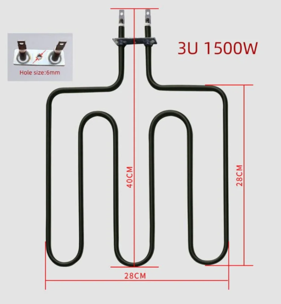 1PC 220v 1500w 2000w  Electric Tubular Heating Element Sauna Stove Oven Air Heating Element Baking Heater Tube SS304