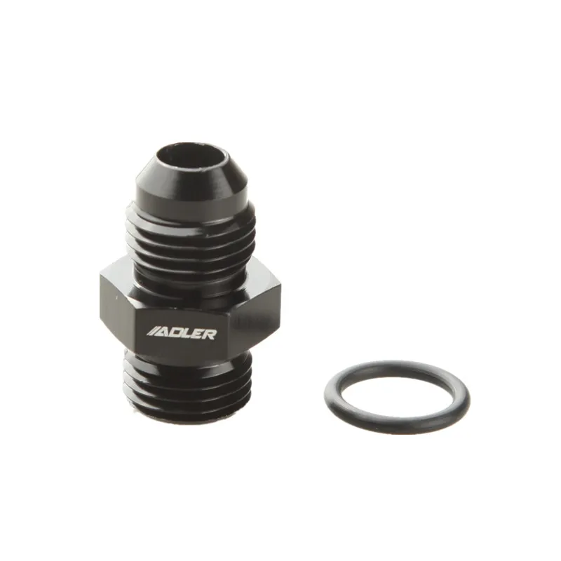 ADLERSPEED 6AN AN-6 Male Flare To AN6 Straight Cut Thread Fitting Adapter O-Ring Black Blue