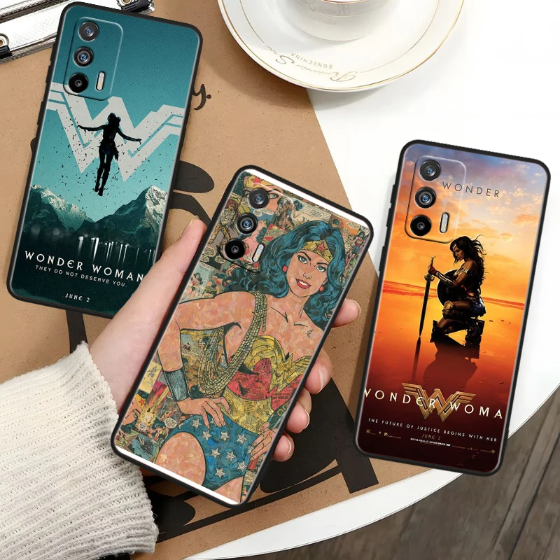 Wonder Woman Cute For OPPO Realme GT Neo 5 SE 10 9i 8i 7i 6s 5 Narzo 50i 50A 240W Pro Plus Black Soft Phone Case