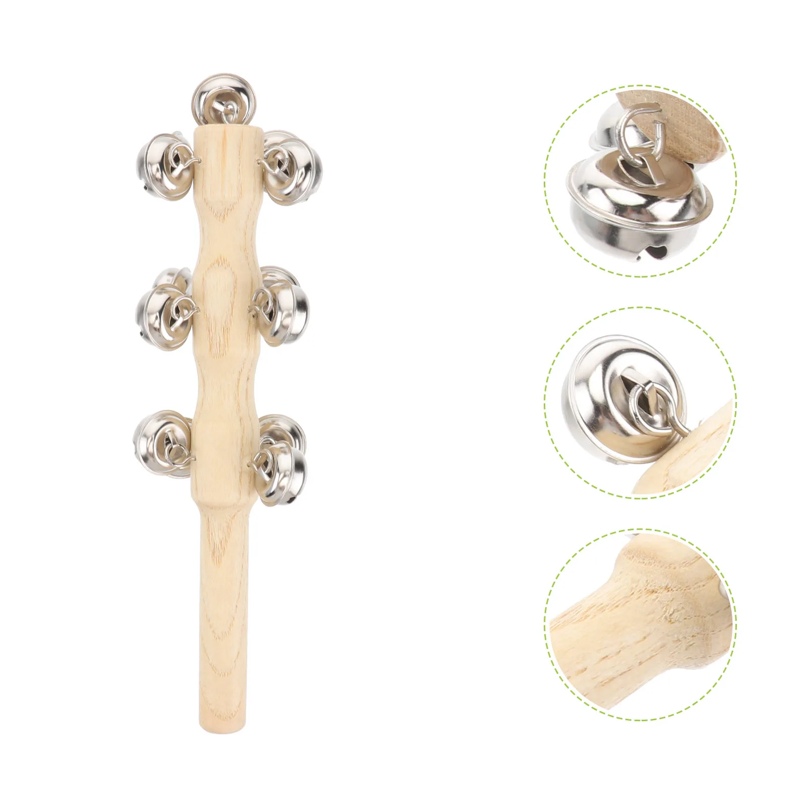 10Pcs Wood Rattle Hand Jingle Bells Baby Toys Educational Music Instruments
