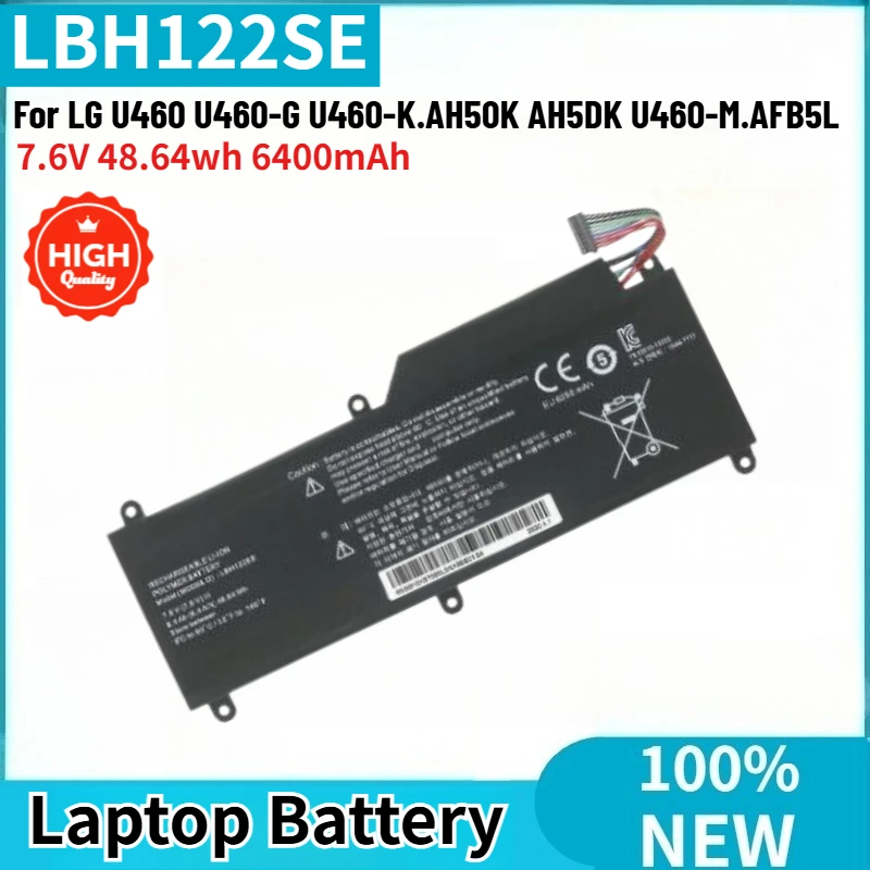 LBH122SE High Quality Laptop Battery 7.6V 48.64wh 6400mAh For LG U460-K.AH50K AH5DK U460 U460-G U460-M.AFB5L Brand New