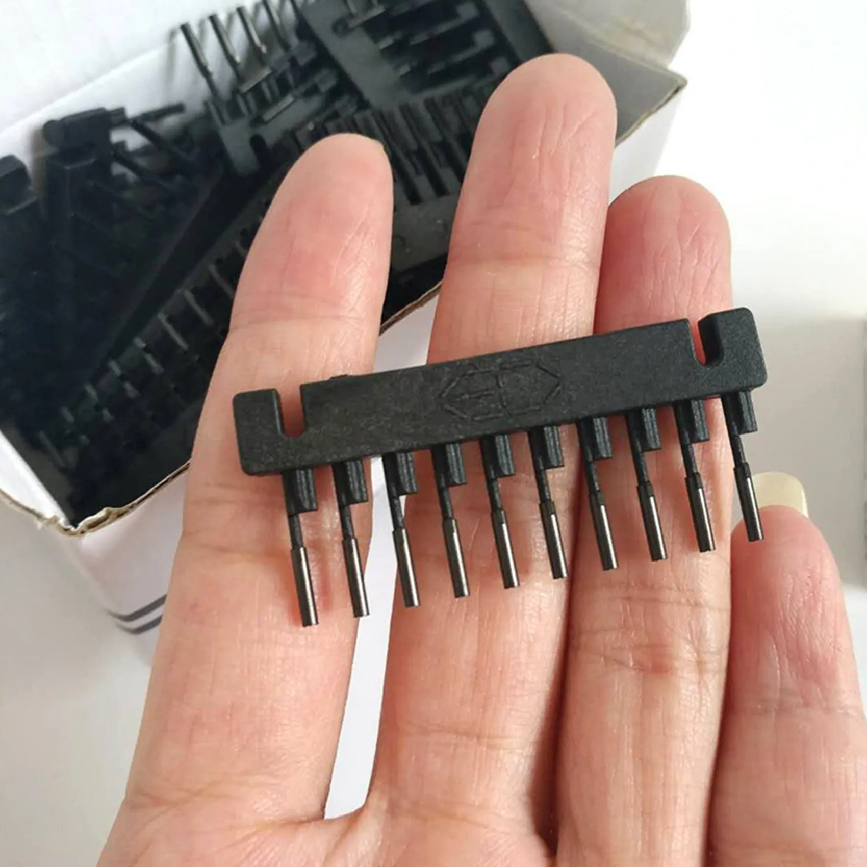 【HAPPY】4X 6D Hair Button 40/Batch Wig Connector Tool For 6D Hair Extension Machine