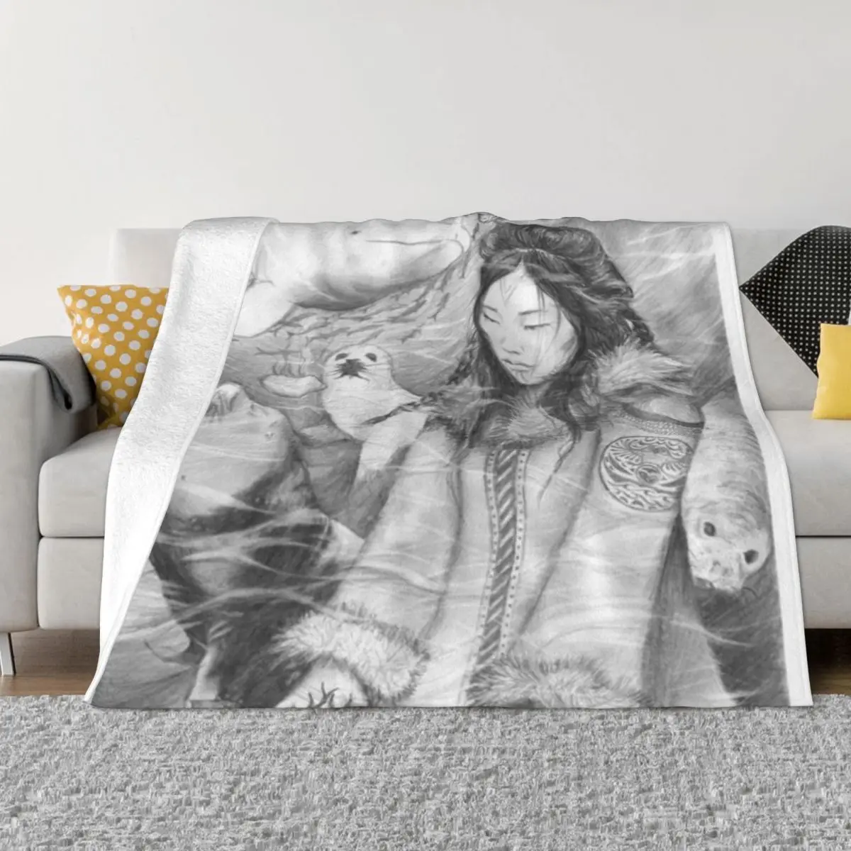 Sedna - The Inuit Sea Goddess Decoração de casa personalizada e cobertor de micro lã ultramacio