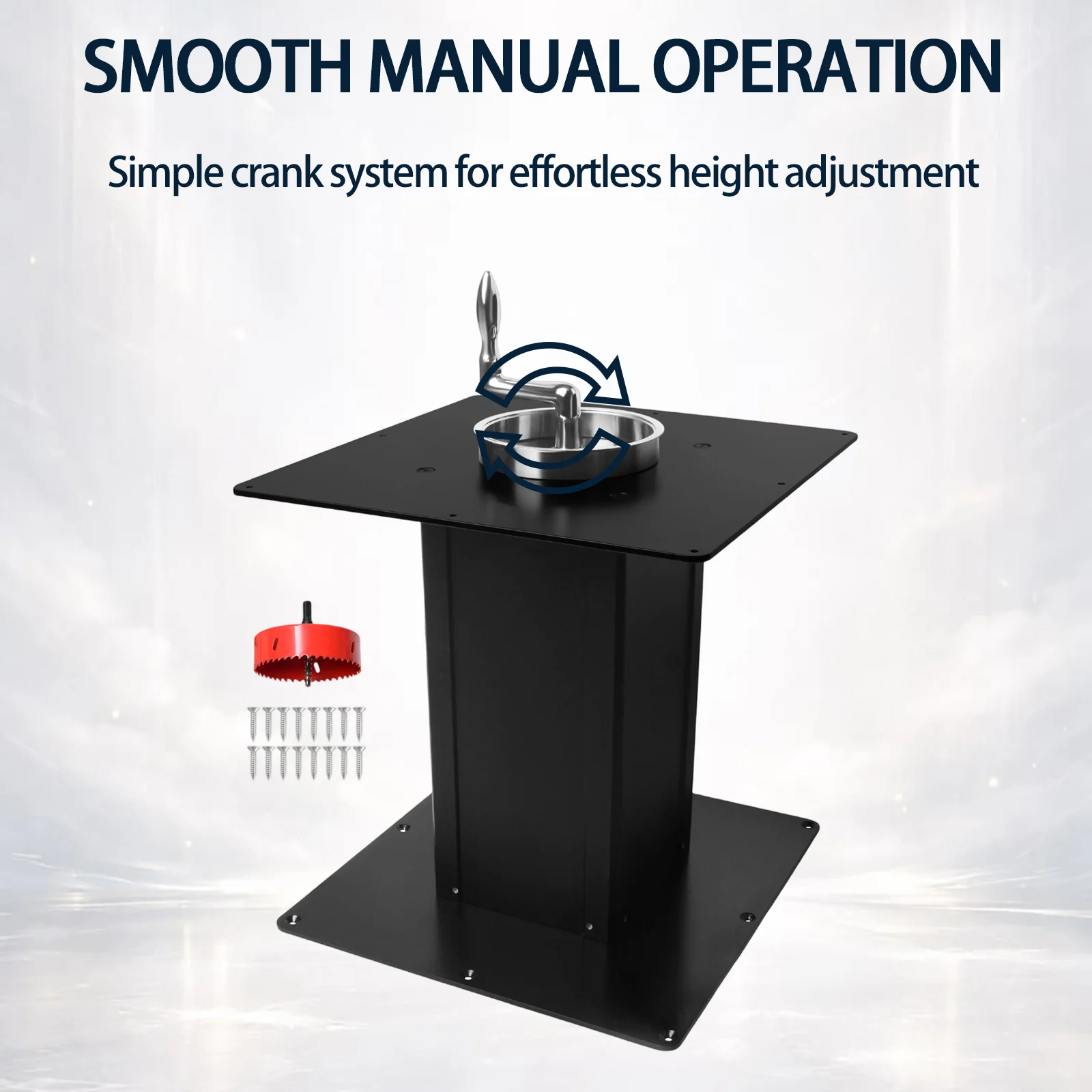 12-29.3 Inch Adjustable RV Table Leg, Aluminum Alloy Manual Crank Pedestal Base for Camper Van Boat Yacht Dinette Bed