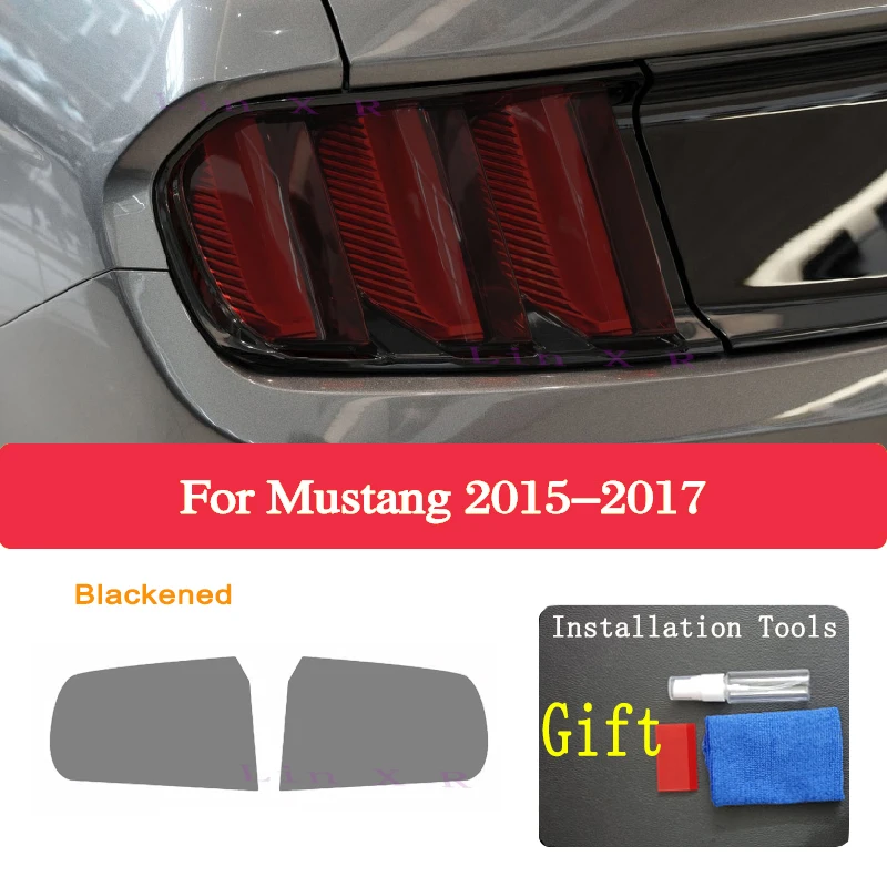 

Для Mustang 2015-2017 задние фары, наклейка для стайлинга автомобилей, фары, ТПУ, дымчатый черный, защитная пленка для задних фонарей, аксессуары