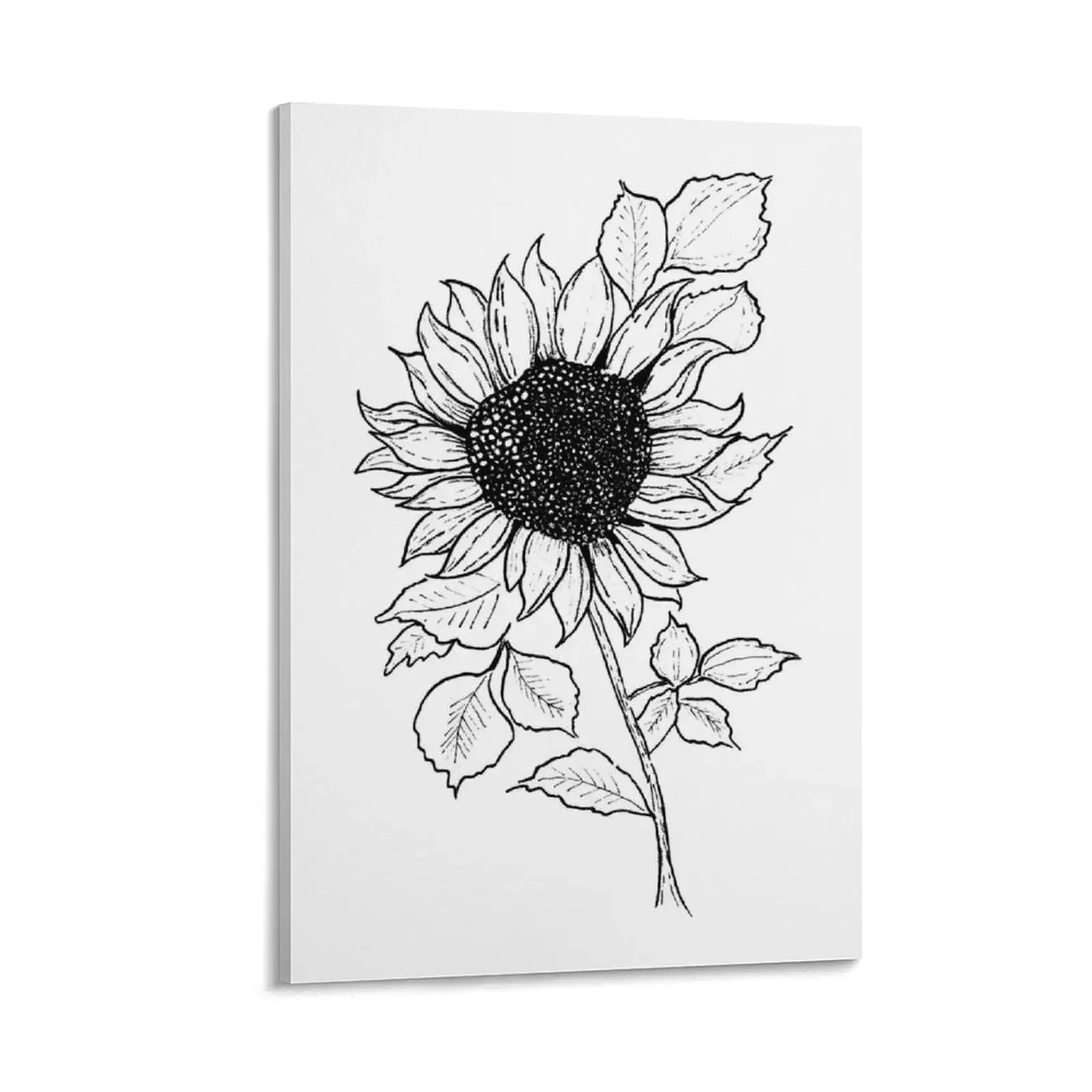 

Black and White Sunflower Canvas Painting aesthetic room decor bedroom decoration decorative pictures for the room