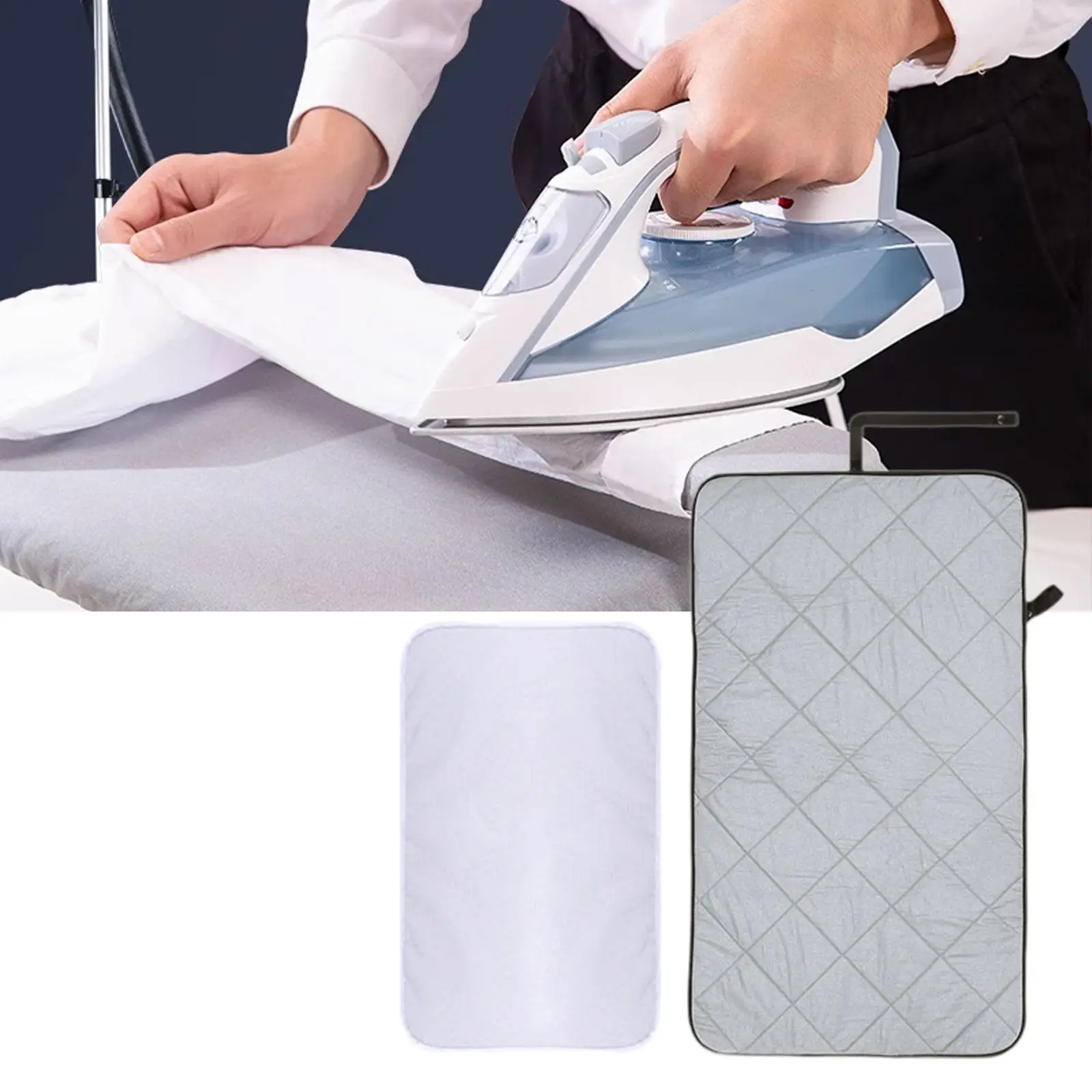 Portable Ironing Mat Heat Resistant Foldable Easy to Use Steamer Pad for Household Travel Dormitory Sewing Room Countertop