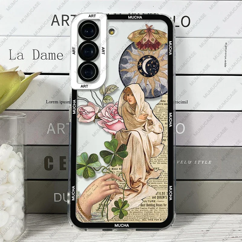 Case For Samsung Galaxy S24 S20 S21 S22 S23 A13 A21s A32 A33 A50 A52 A53 A73 A54 A14 Soft Cover Alphonse Mucha Art