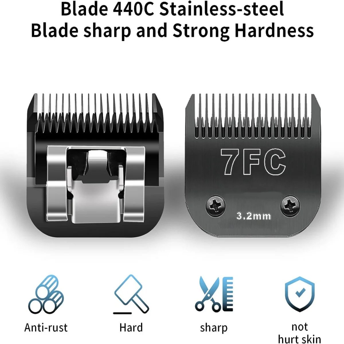 10#15#4FC#5FC#7FC# Black Blade Dog Grooming,Detachable Pet Clipper Blade,  Made of Stainless Steel Blade Compatible A5 Clippers