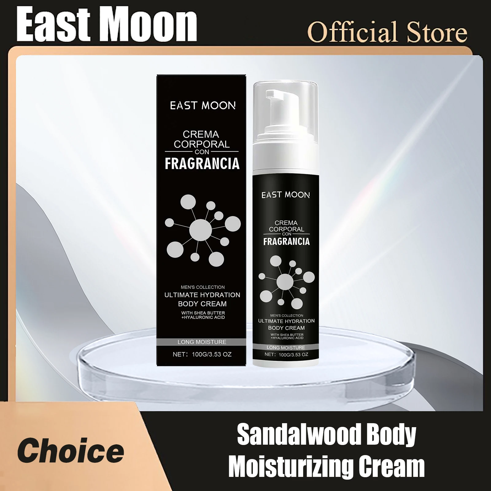 

East Moon Sandalwood Body Moisturizing Cream Nourishing Dry Improve Elasticity Light Weight Lasting Firming Man Care Moisturizer