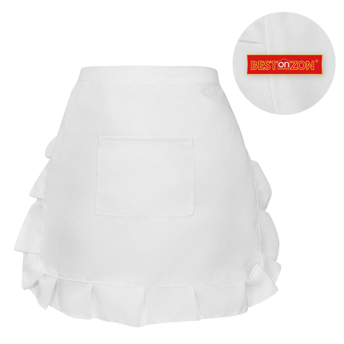 Disfraz de sirvienta, delantal corto blanco para mujer, uniforme de Chef, cintura, cocina, niño, elegante