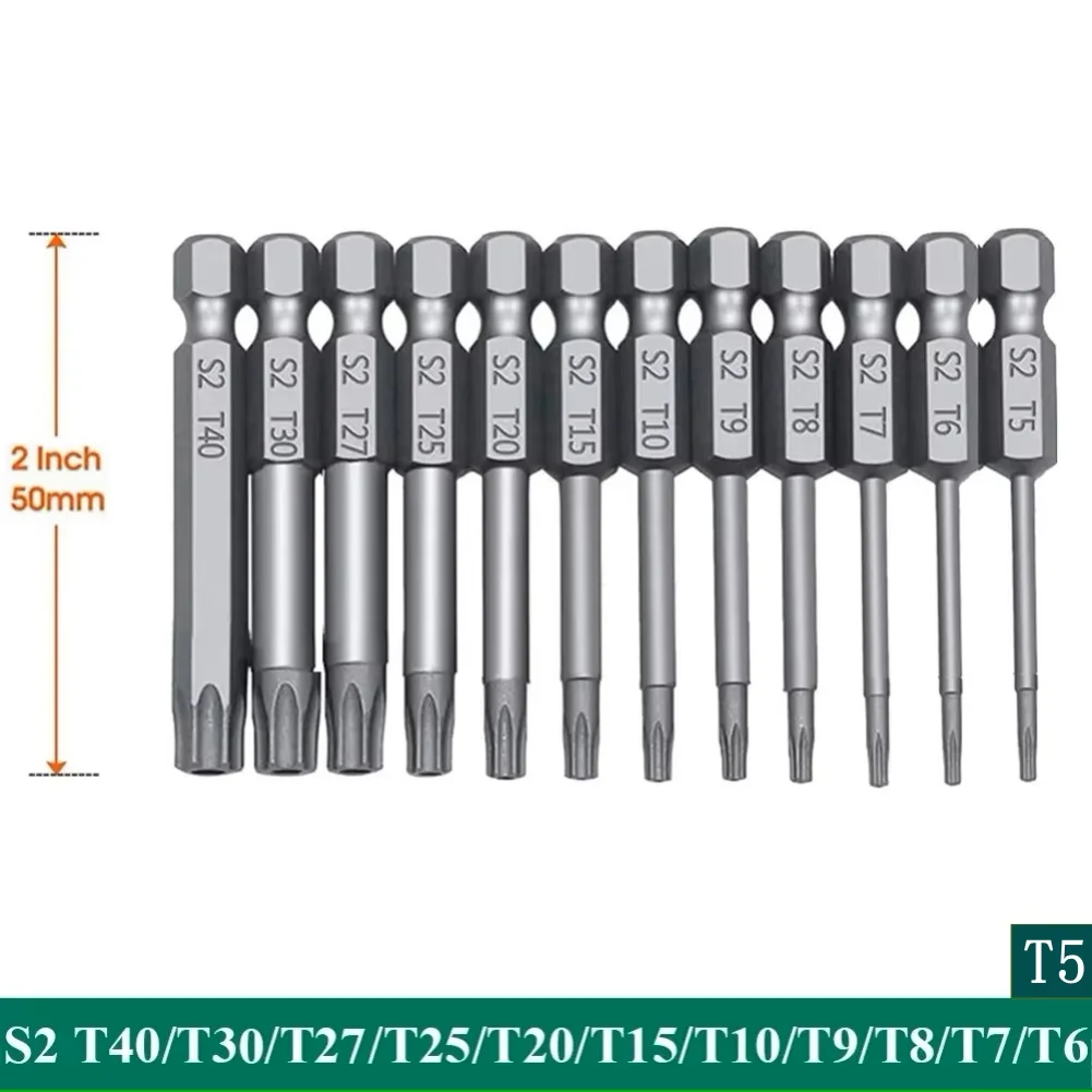 11/12-teiliges Torx-Schraubendreher-Bit-Set mit Loch 50/100mm, verlängertes Schraubendreher-Set, manipulationssicheres magnetisches Bohrer-Bit-Set, Schraubendreher-Werkzeug – Detail 9