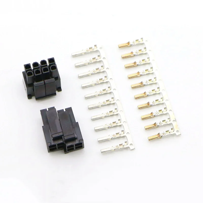 4.2mm 5557 CPU 4+4Pin ATX Male Connector with 10pcs Terminal pins for PC Modding.