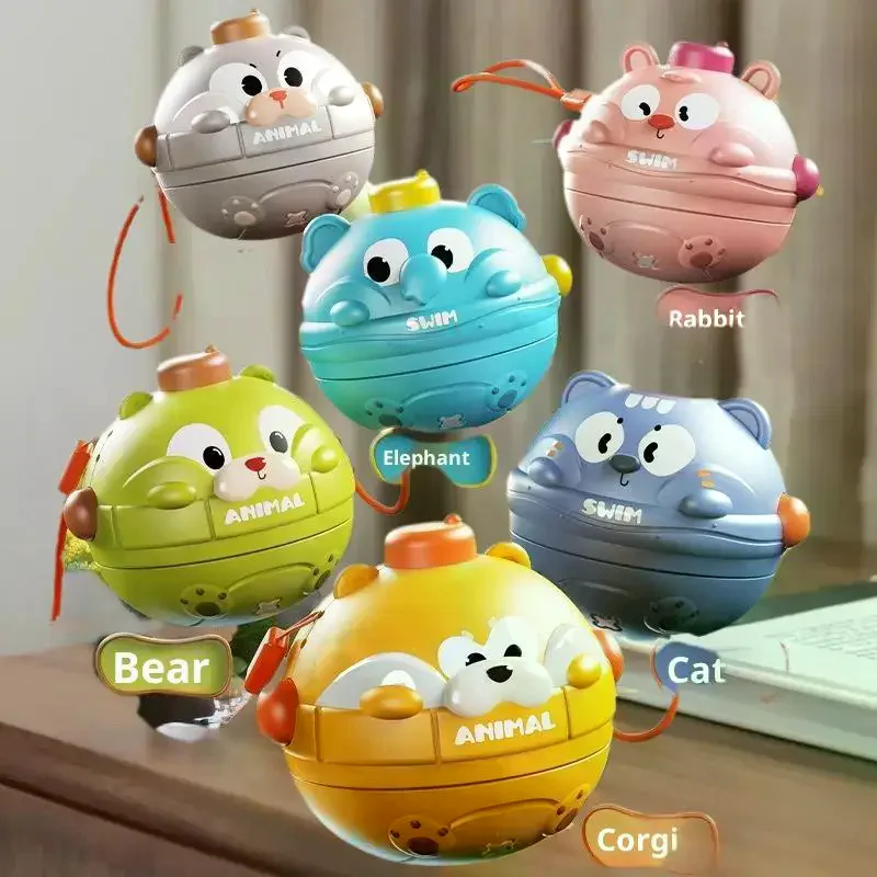 ของเล่นหมุนได้รูปสัตว์การ์ตูนหลากสี ฝึกการประสานงานระหว่างมือและตา ของเล่นพลาสติกสำหรับเด็กเล่นและกิจกรรมครอบครัว