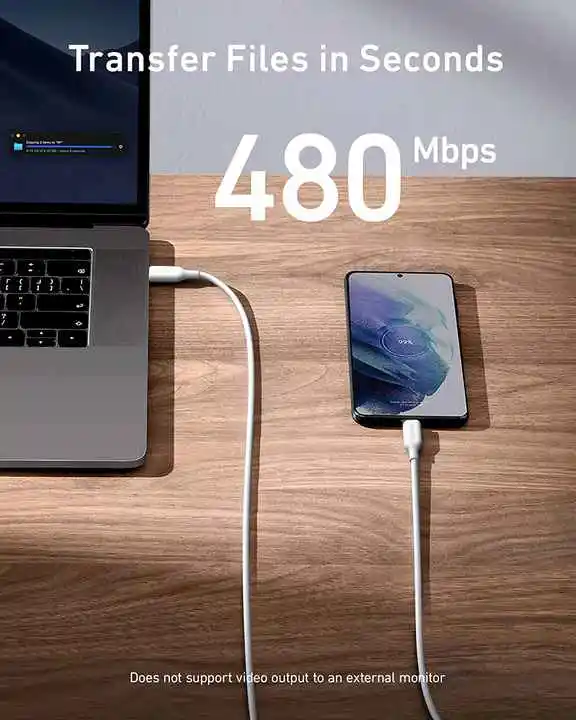 Anker 100W USB C to USB C High Speed Charger Cable Powerline III 6ft 2.0 Type C Charging Cable Dual-Chip Design