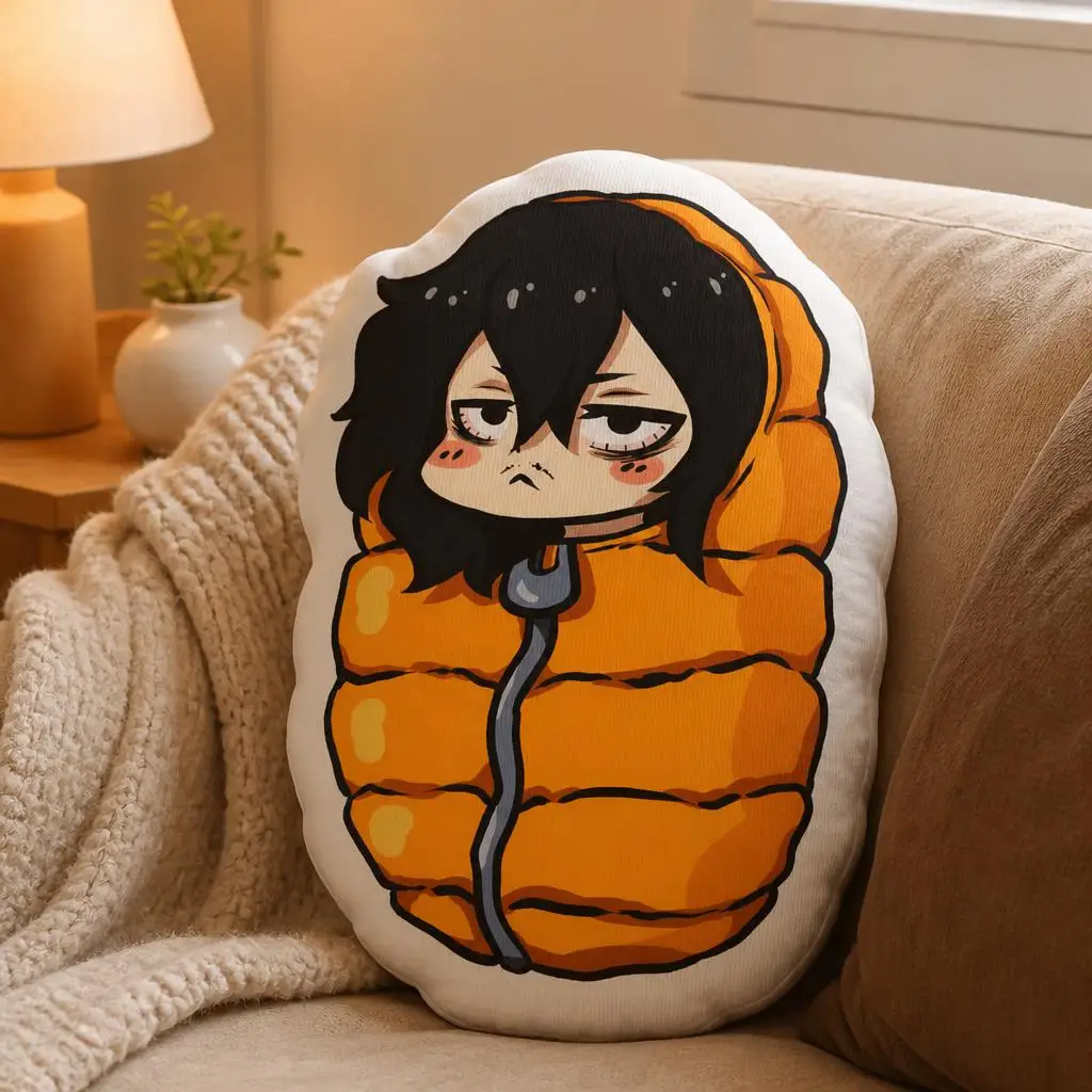 Aizawa Shota Sleepy Hero Chibi MHA Funny Pillow Cushion Irregular Stuffed Throw Pillow Home Decor Gift Sofa Bed