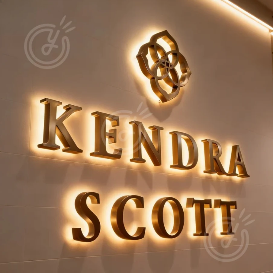 علامات معدنية LED بإضاءة خلفية للأعمال لشعار العيادة والمكتب ثلاثية الأبعاد قابلة للعنونة لواجهة المتجر والردهة وصالونات التجميل وشريط النيون والحلاق