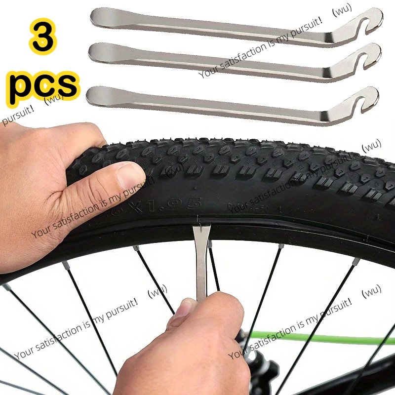 3 pieces, bicycle tire pry rod, inner tube removal tool, bicycle tire opener, crowbar.