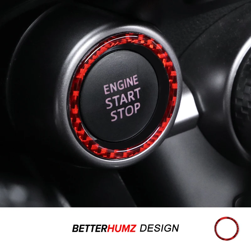 Für Subaru BRZ/Toyota GR86 2021-Carbon Faser Zündung Motor Start Stop Taste Trim Aufkleber Auto Innen Tuning zubehör