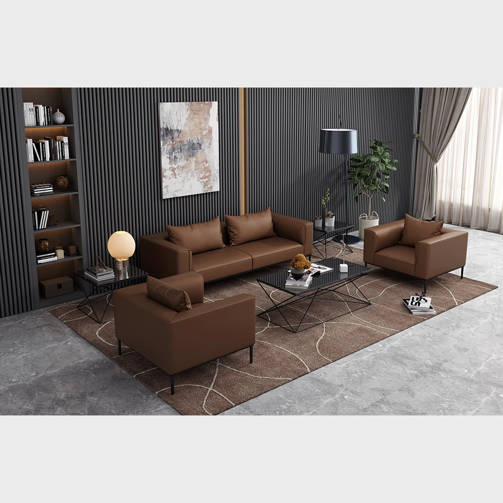 Modern Boss Office Sofa Set Leather Luxury Couch Living Room Sofa