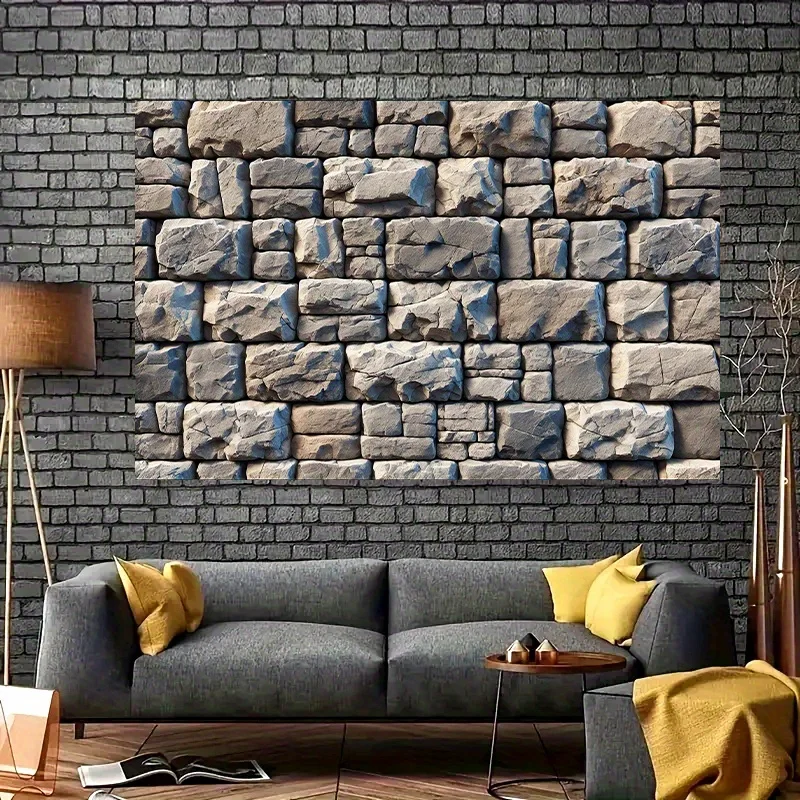 1PC, rough stone wall texture banner, photography studio background, suitable for outdoor celebrations and festivals - Image 5