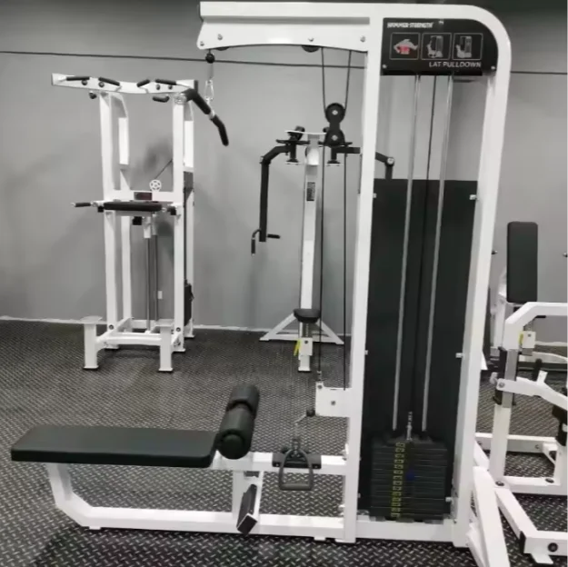 Adjustable Weight Stack Lat Pulldown Machine with Ergonomic Handles for Home Fitness Enthusiasts