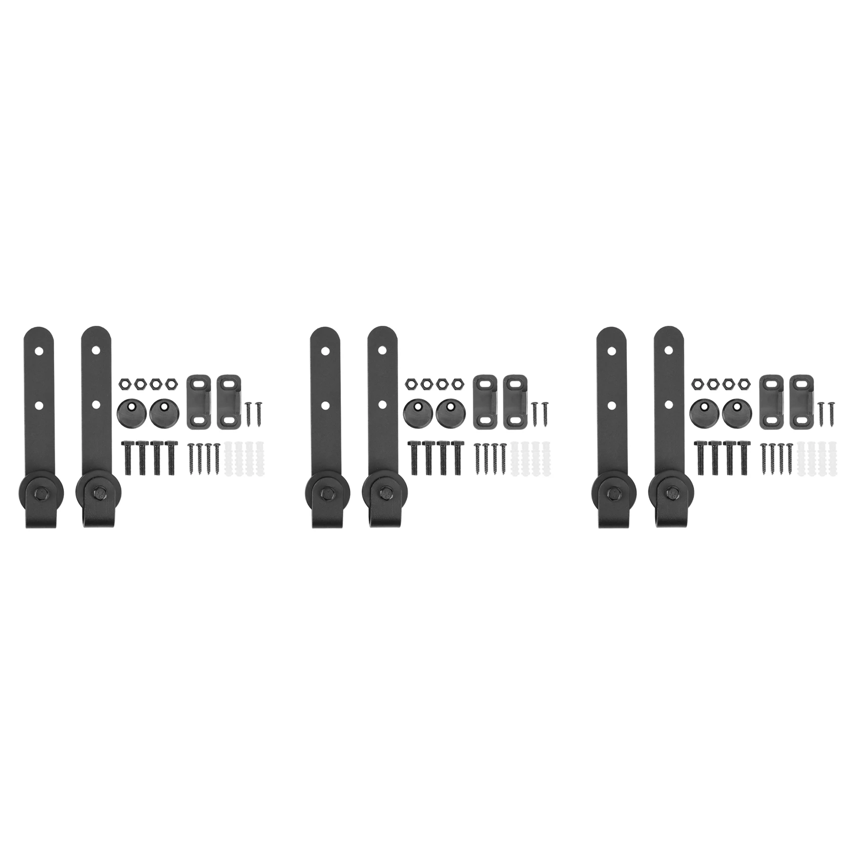 New 3X Cabinet Sliding Barn Door Hardware Kit Super Mini Sliding Door Hardware Hardware Kit Top Mount Hanger Track Closet
