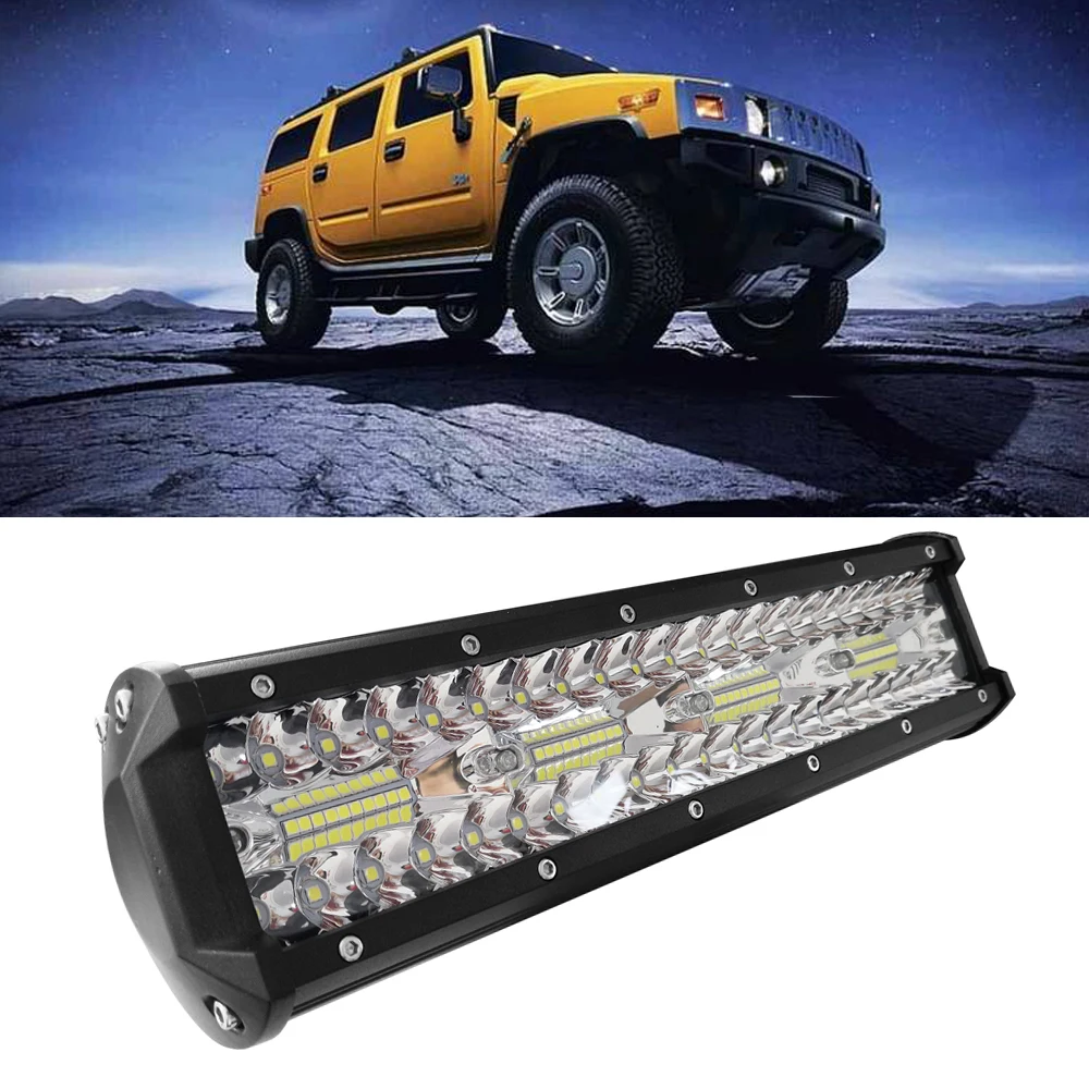 12” LED Light Bar 240W LED Work Light Off Road Lights 24000LM Spot Flood Combo Beam 12-24V For Jeep Car SUV UTV ATV Pickup Truck