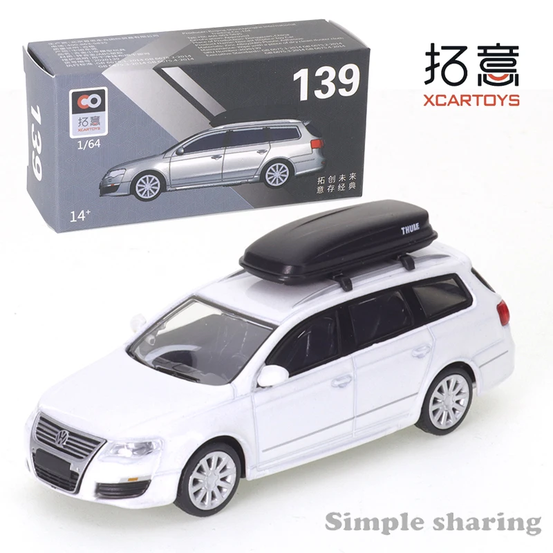 XCARTOYS 1/64 Volkswagen R36 B6 Wagon biały samochód zabawki ze stopu odlewany Metal Model prezent świąteczny dla dzieci zabawki dla chłopców