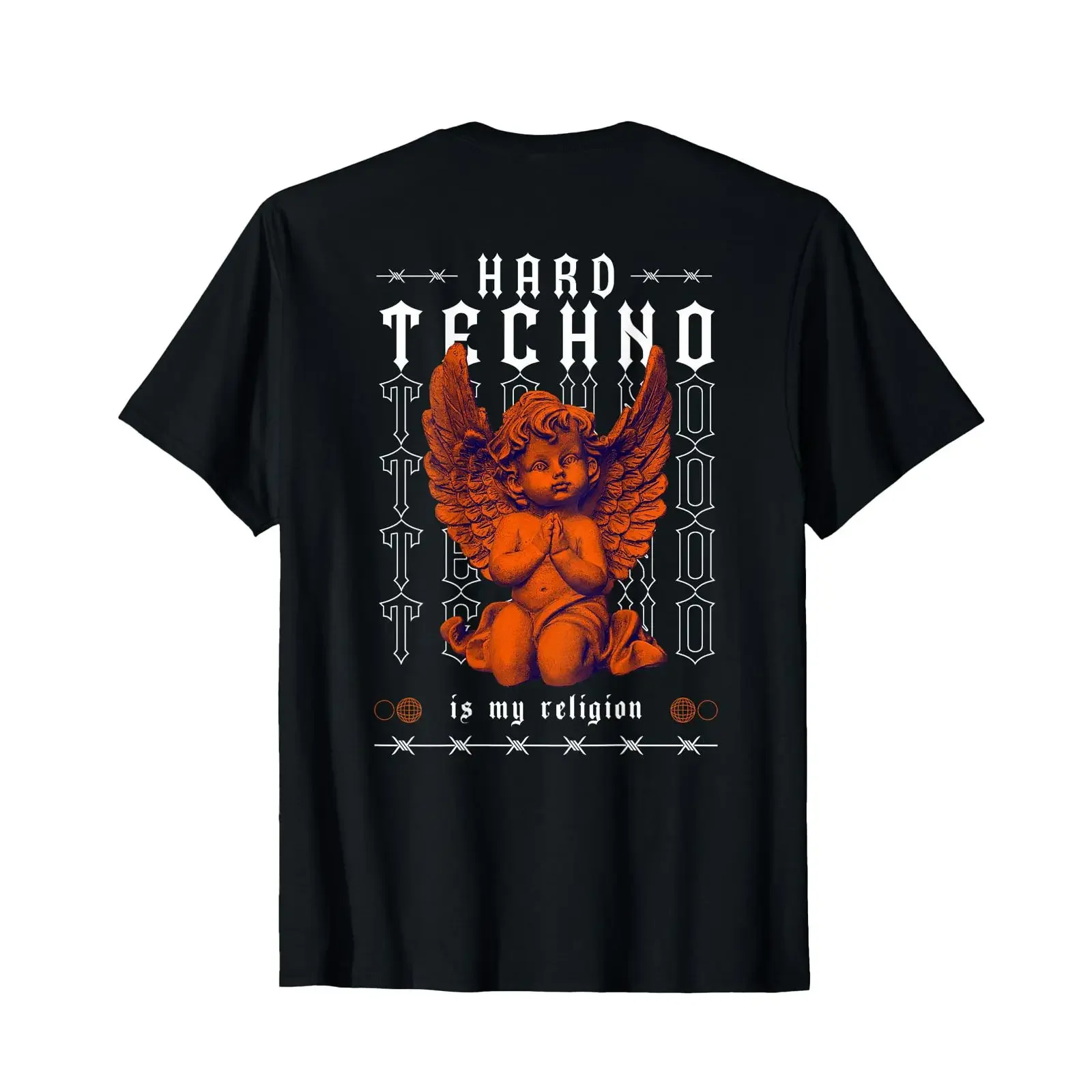 Hardtechno ist meine Religion Dark Techno Rave Hard T-Shirt Vintage gewaschene Designerkleidung Bequeme Grafik Weiche Streetwear