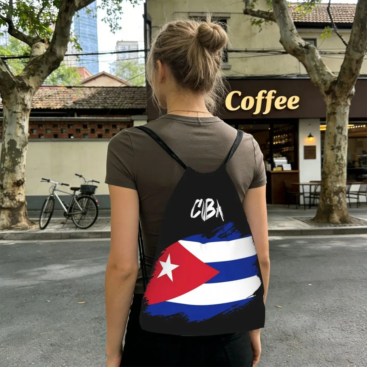 Flag Of Cuba Cuban Patriotic Backpacks Fashion Drawstring Bags Storage Bag Book Bags for Travel School