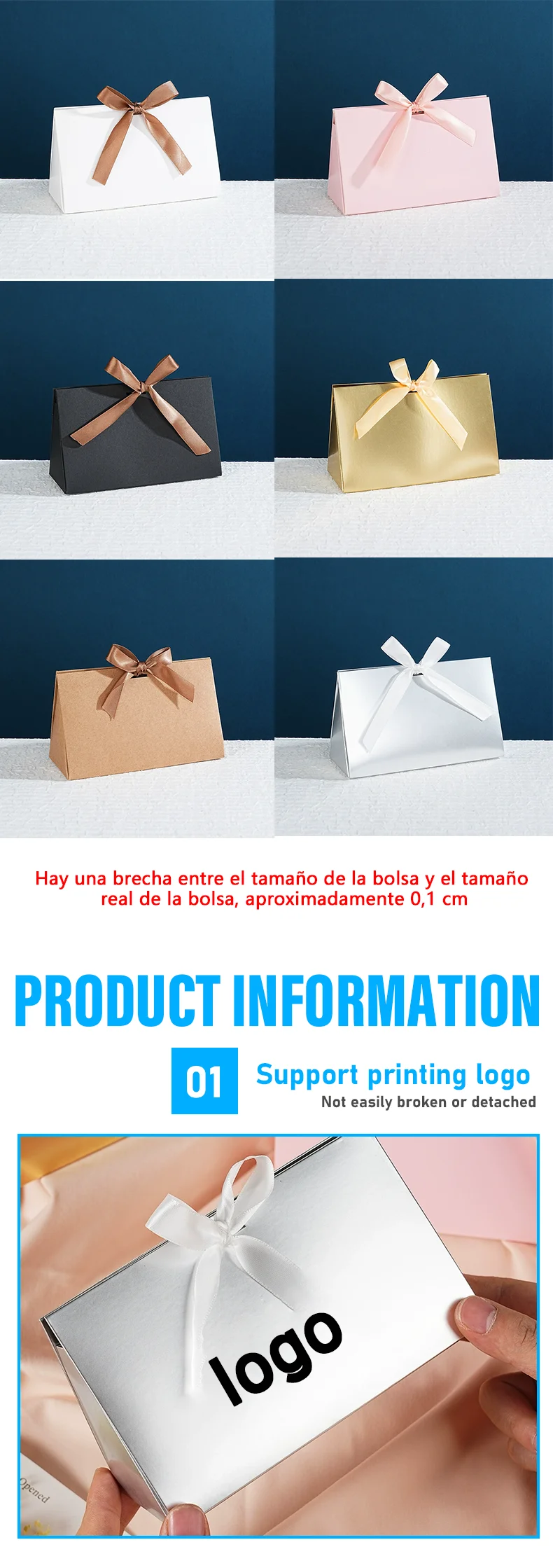 20 Stück Hochwertige Faltbare Geschenkboxen für Hochzeiten, Weihnachten, Geburtstagsfeiern, Mystery-Boxen mit Individuell Bedrucktem Logo – Detail 3
