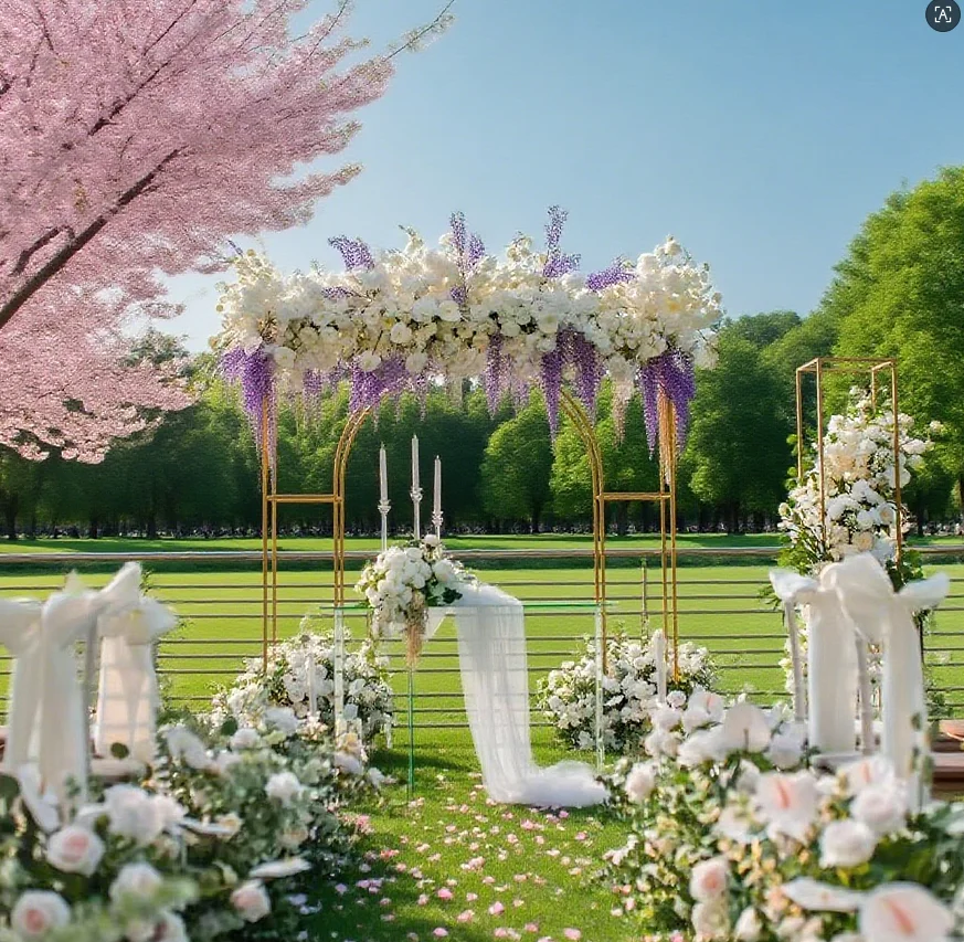 

Уличная свадебная железная рамка для экрана, позолоченная арка, сценическое украшение, вечерние фон, декоративная полка для цветов