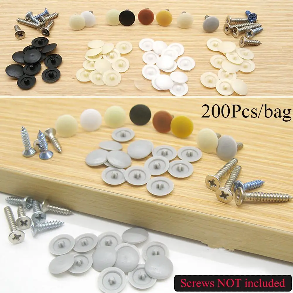 200pcs/bag Plastic Exterior Furniture Hardware Protective Cap Nuts Covers Cross Screws Decor