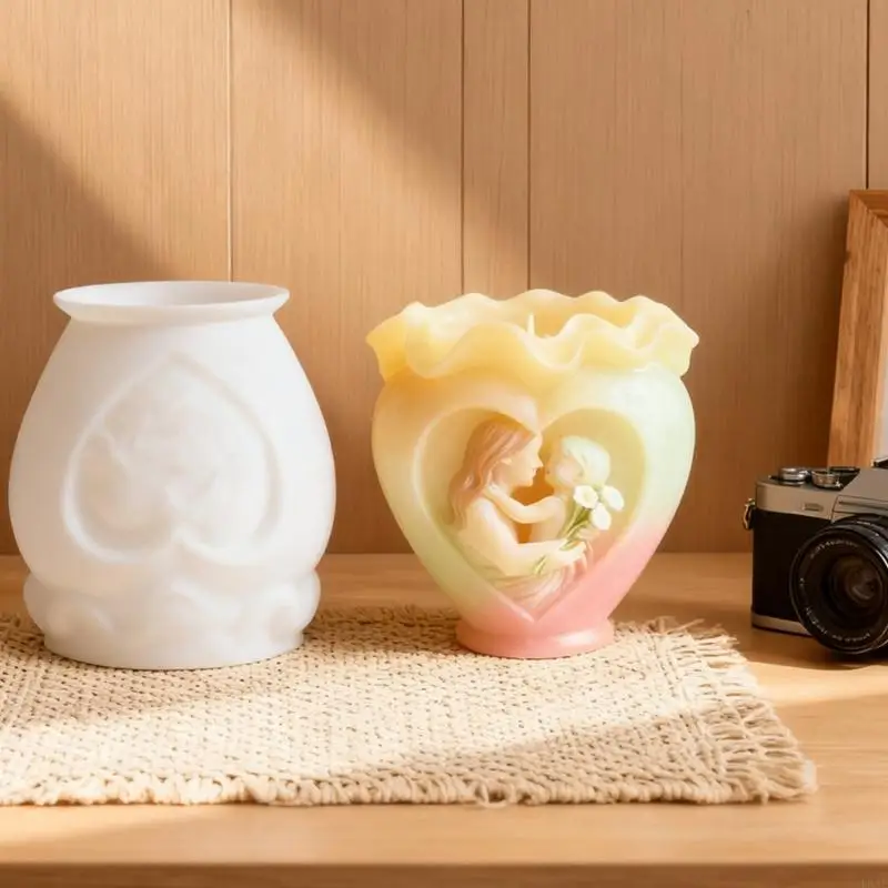  Mother Daughter Heart Silicone Mould For Casting Jewelry Making Small Planters And Craft Projects