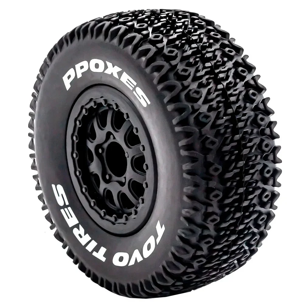 XILEZQF 112mm 1/10 Short Course Truck Tires Tyre Wheel With 12mm Hex For Slash Arrma Senton HuanQi 727 Vkar 10sc Hpi Rc Car