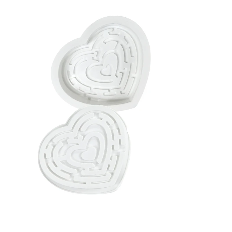 F19B Maze Heart Silicone Molds Fondant Chocolate Molds Holiday Baking Decorating Tool Making Mousses Cake Molds Enduring